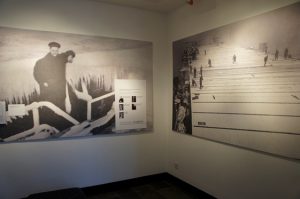 Photographs and wall displays as part of exhibition