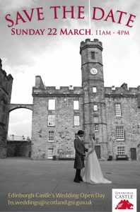 Bride and Groom at Edinburgh Castle