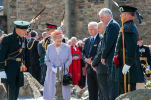 the Queen visiting the castle in July 2014.
