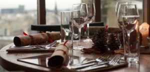 A table set for Christmas lunch