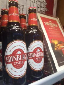 Two beer bottles of Edinburgh Castle beer