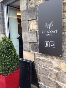 Sign outside the redcoat cafe