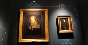 A portrait of Mary Queen of Scots hangs beside a smaller portrait of Henry Lord Darnley on the wall of the Mary Room in Edinburgh Castle.