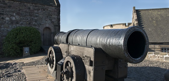 View down the barrel of the Mons Meg cannon