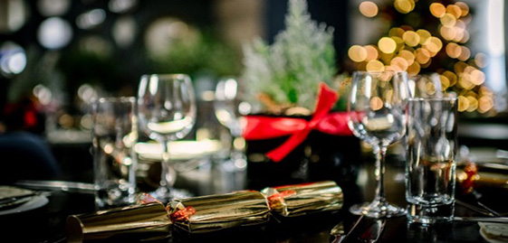 A table laid for Christmas lunch