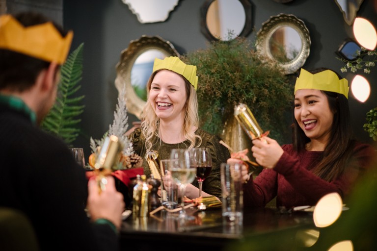 Diners enjoying a Christmas lunch at Edinburgh Castle