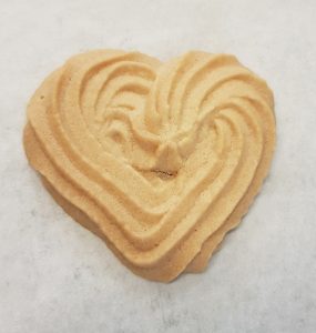 heart-shaped biscuit made by piping
