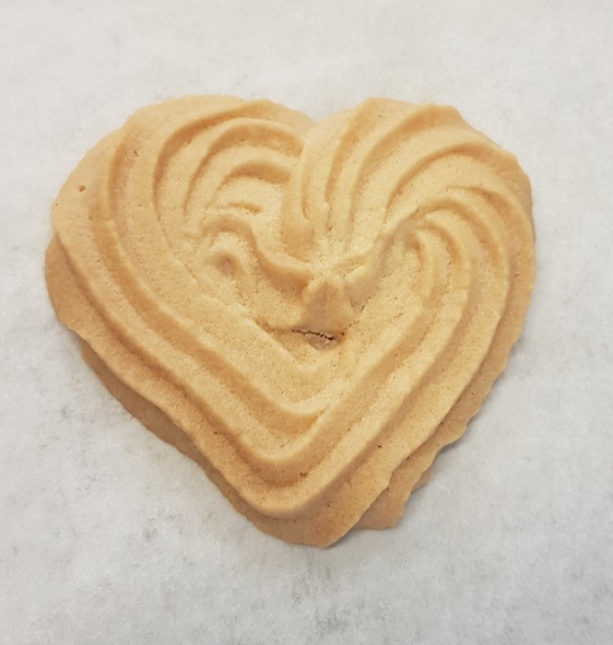 heart-shaped biscuit made by piping 